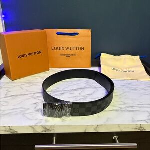 Louis Vuitton Dark Checkered Men's Belt